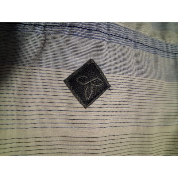 Prana Mens XL Tamrack Stripe Organic Cotton Grungecore Button up Stripe Shirt - Picture 8 of 9